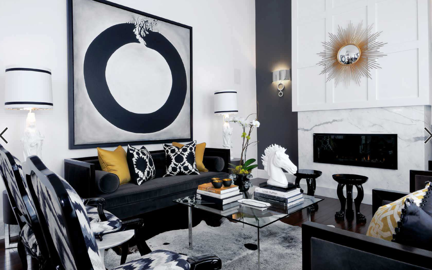 Living Room Design, Gray Yellow And Black Living Room