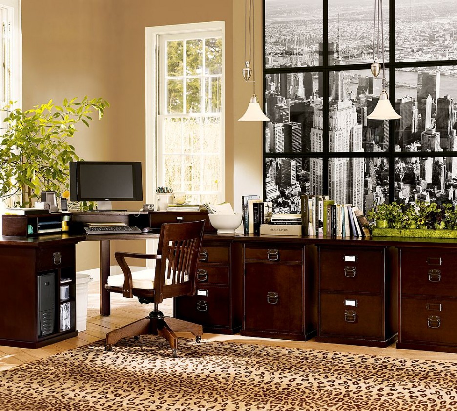 Amazing Home Office Furniture And Decoration Ideas Dark Brown Wood