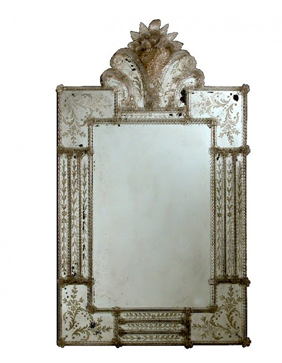 Glass hand crafted mirror from murano italy.