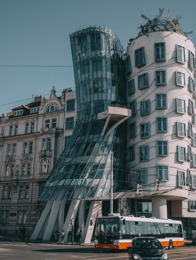Post modern architecture, the dancing house in Prague.